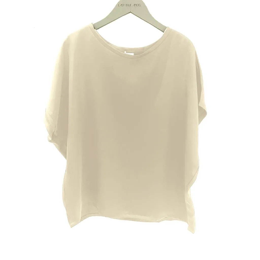 Satin Boxy T-Shirt - Champagne