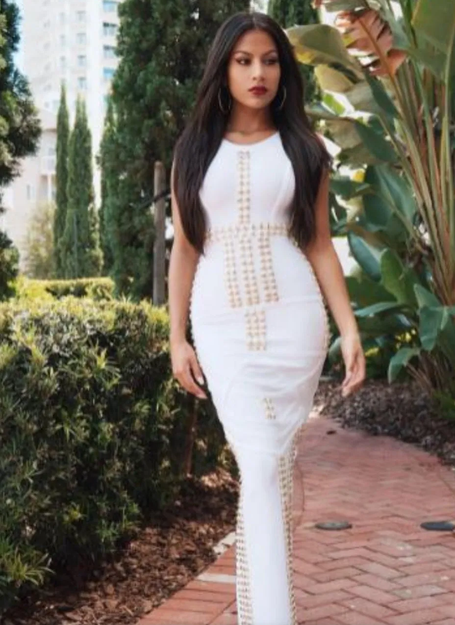 Sequin Chic White Dress