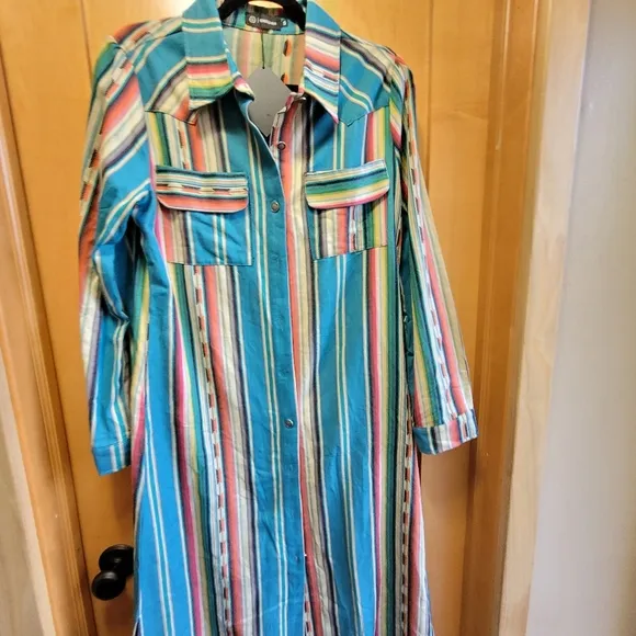 Serape Button-Front Duster Jacket  Small