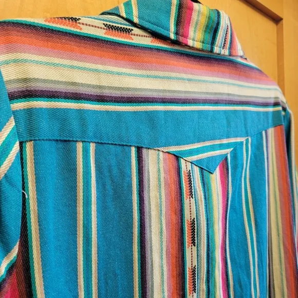 Serape Button-Front Duster Jacket  Small