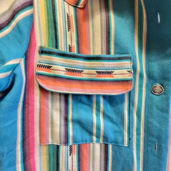Serape Button-Front Duster Jacket  Small