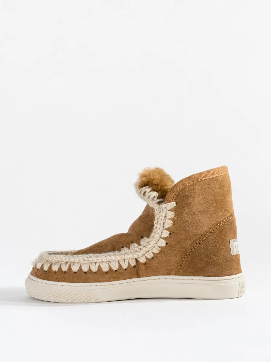 shearling mini eskimo sneaker - brown
