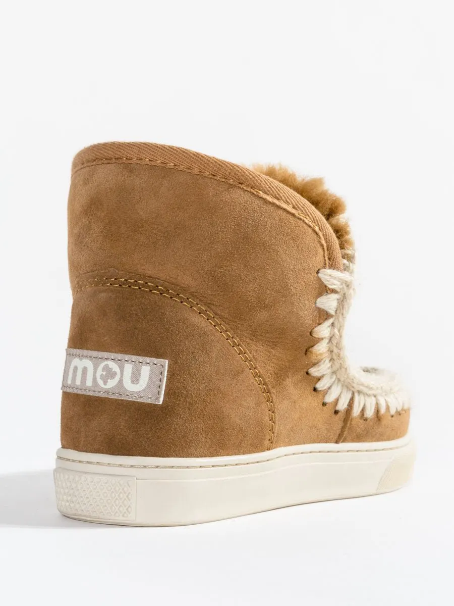 shearling mini eskimo sneaker - brown