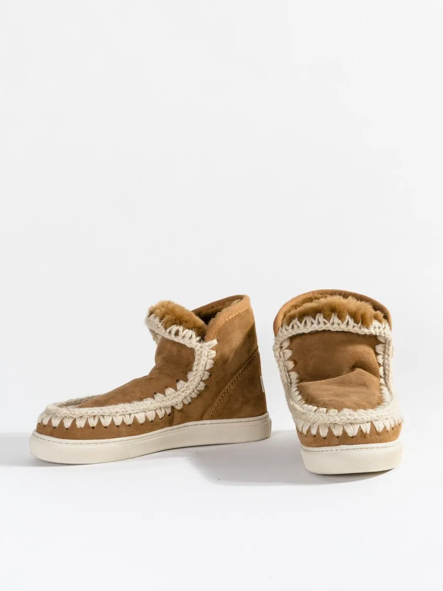 shearling mini eskimo sneaker - brown