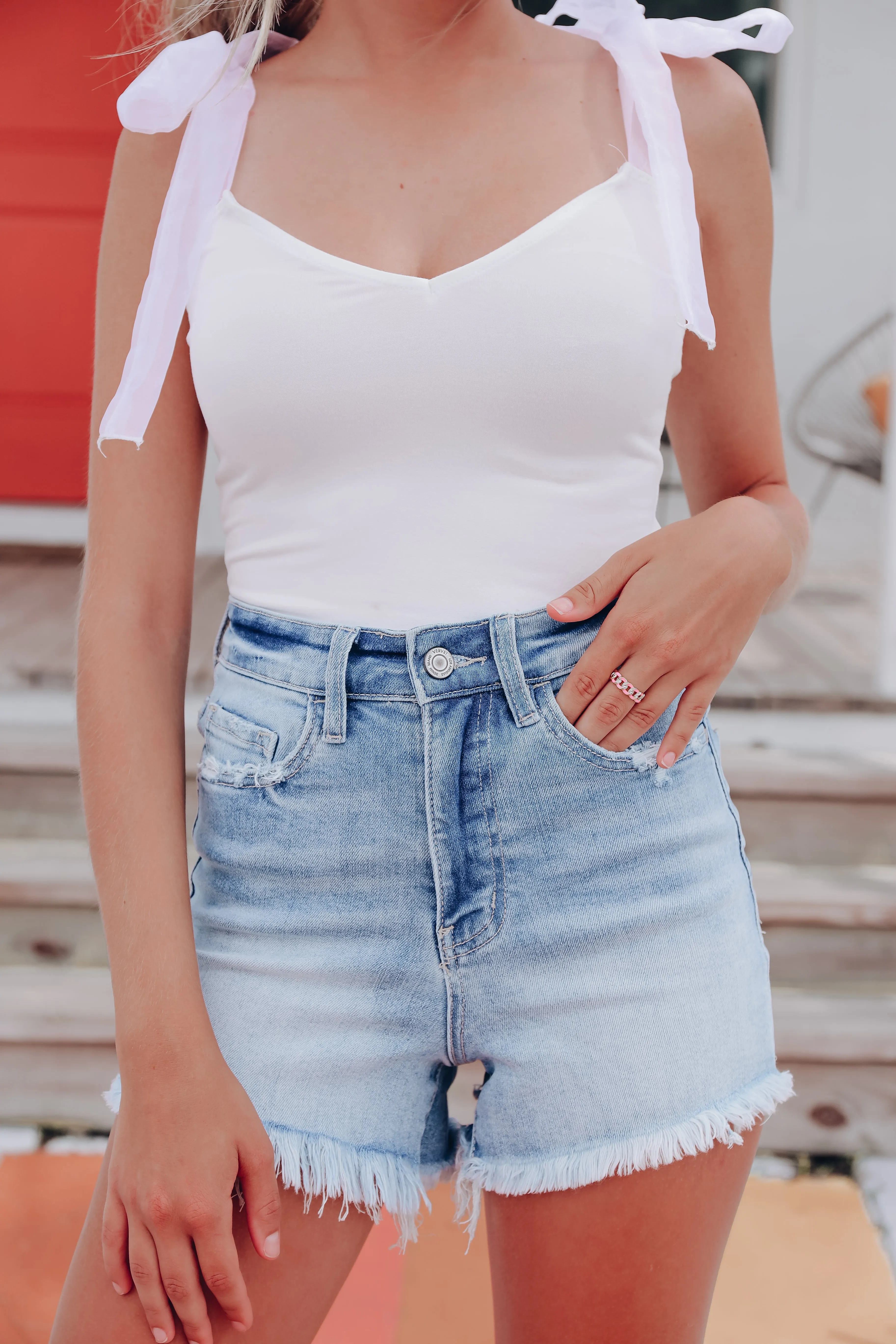 Sheer Chiffon Tie Shoulder Bodysuit - Ivory