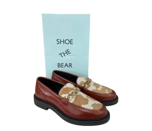 Shoe the Bear Brown Thyra Chain Leather Loafer - Tan UK 5 EU 38 👠