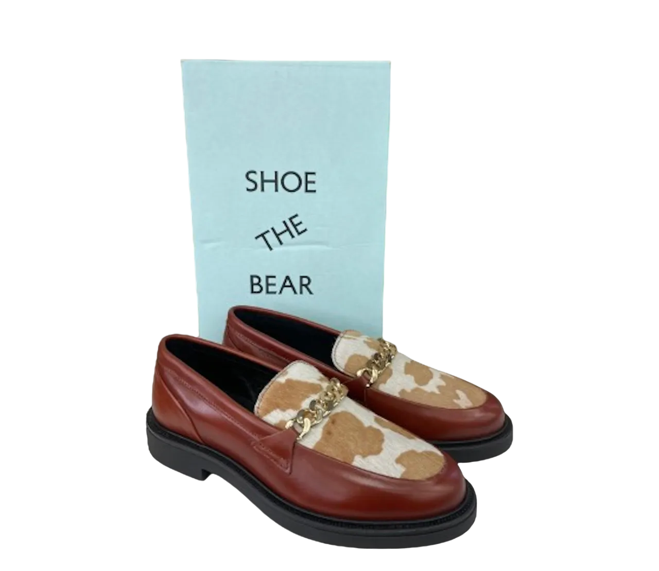 Shoe the Bear Brown Thyra Chain Leather Loafer - Tan UK 5 EU 38 👠