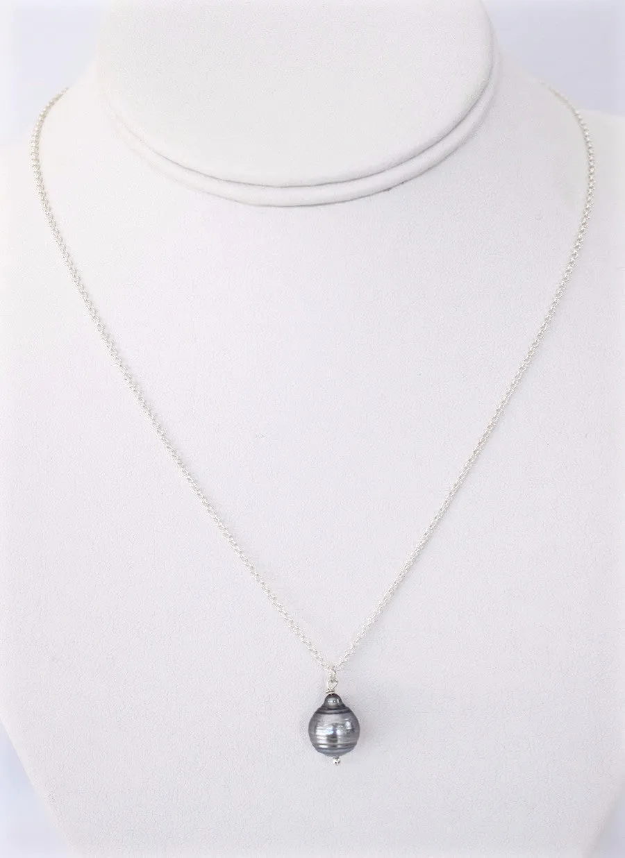 Silver Tahitian Pearl Necklace