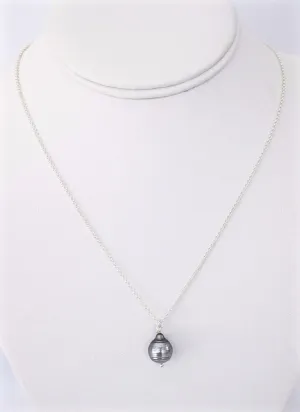 Silver Tahitian Pearl Necklace