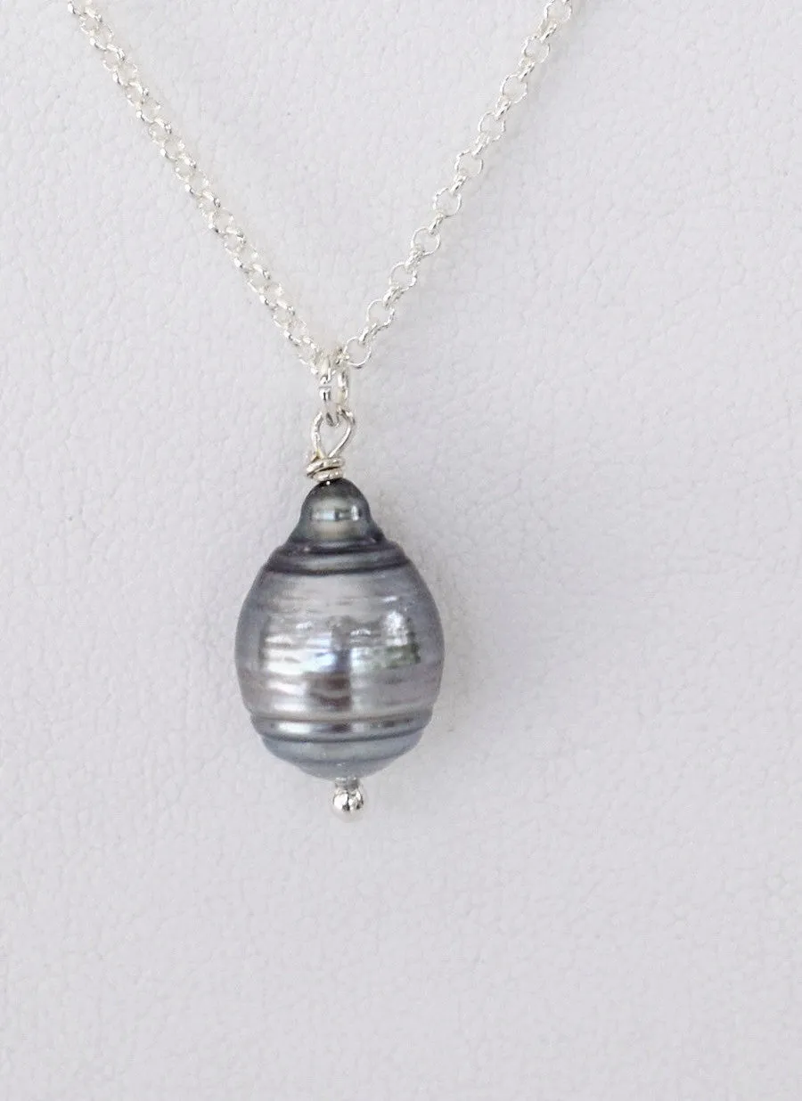 Silver Tahitian Pearl Necklace