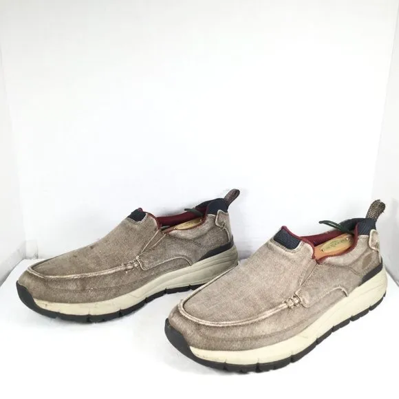 Skechers Men Relaxed Fit Volero Baldor Memory Foam Loafer Khaki Size 8.5