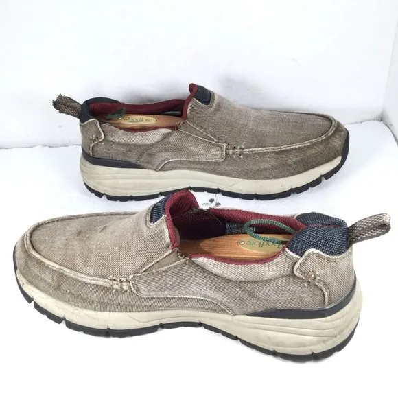 Skechers Men Relaxed Fit Volero Baldor Memory Foam Loafer Khaki Size 8.5