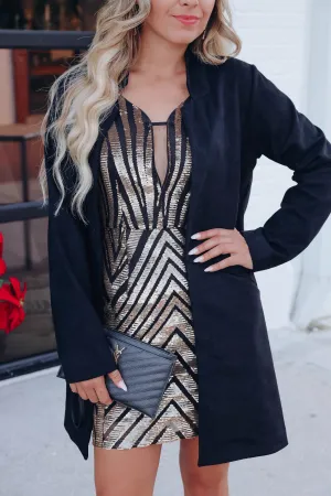 So Chic Faux Suede Duster - Black