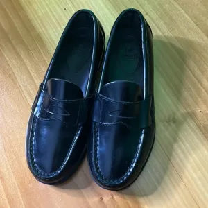 Sperry Colton topsider black leather penny-loafer youth 1 1/2 wide