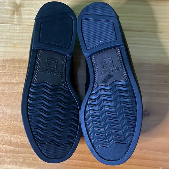 Sperry Colton topsider black leather penny-loafer youth 1 1/2 wide