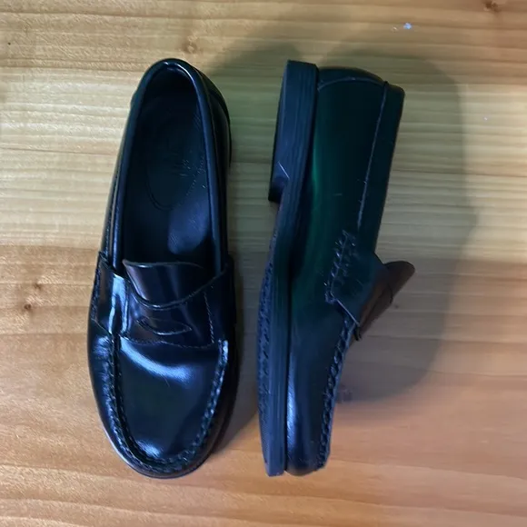 Sperry Colton topsider black leather penny-loafer youth 1 1/2 wide
