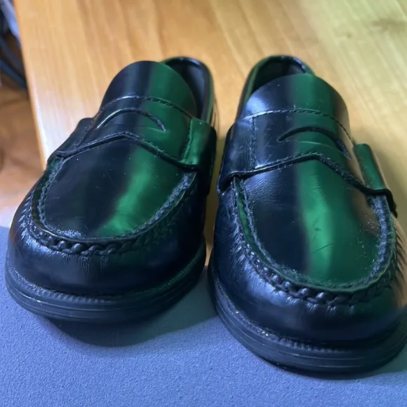 Sperry Colton topsider black leather penny-loafer youth 1 1/2 wide