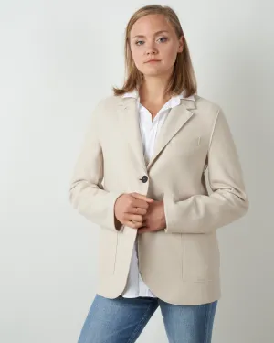 stand-up collar boyfriend blazer - cream