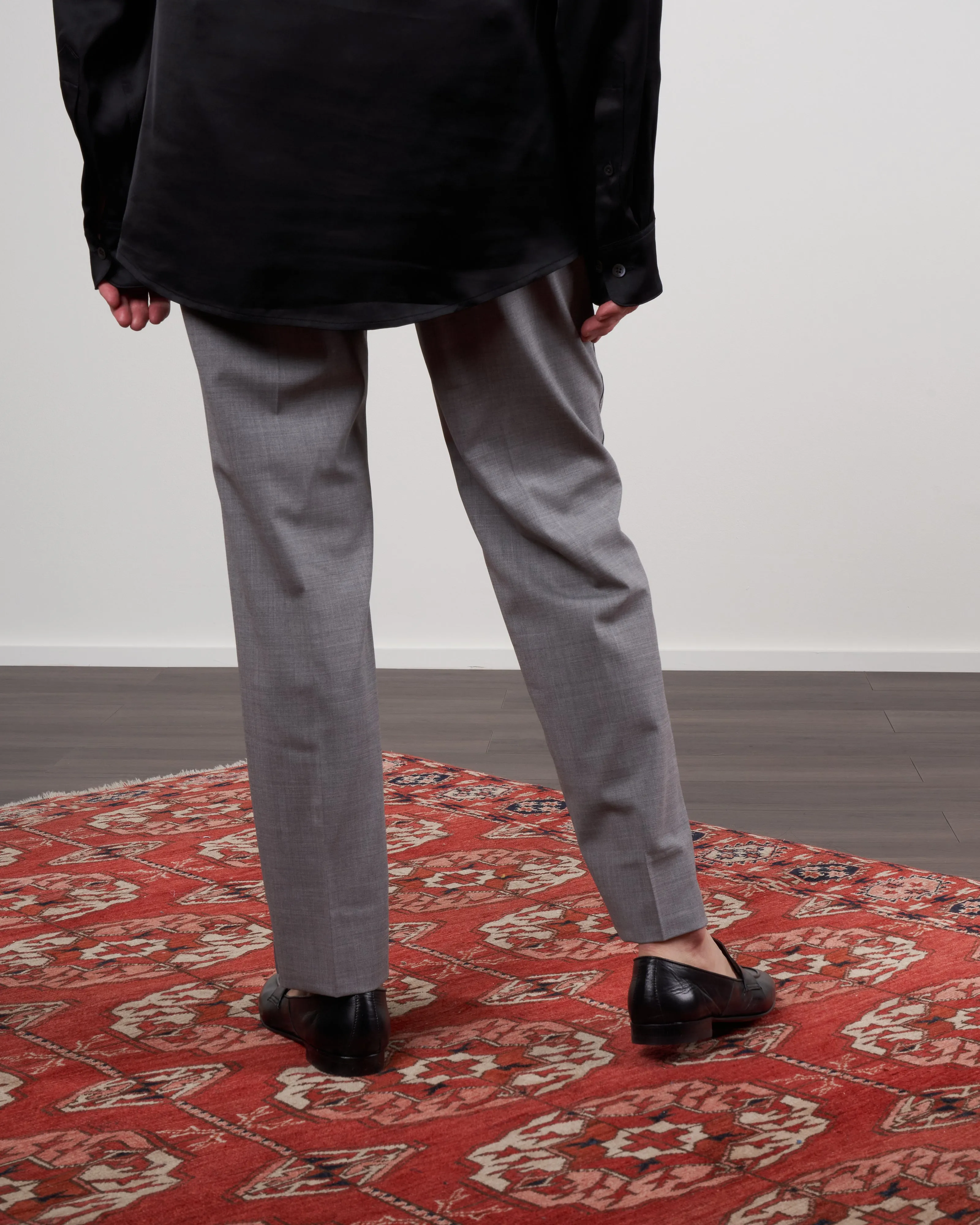stretch wool cigarette pant - light grey melange
