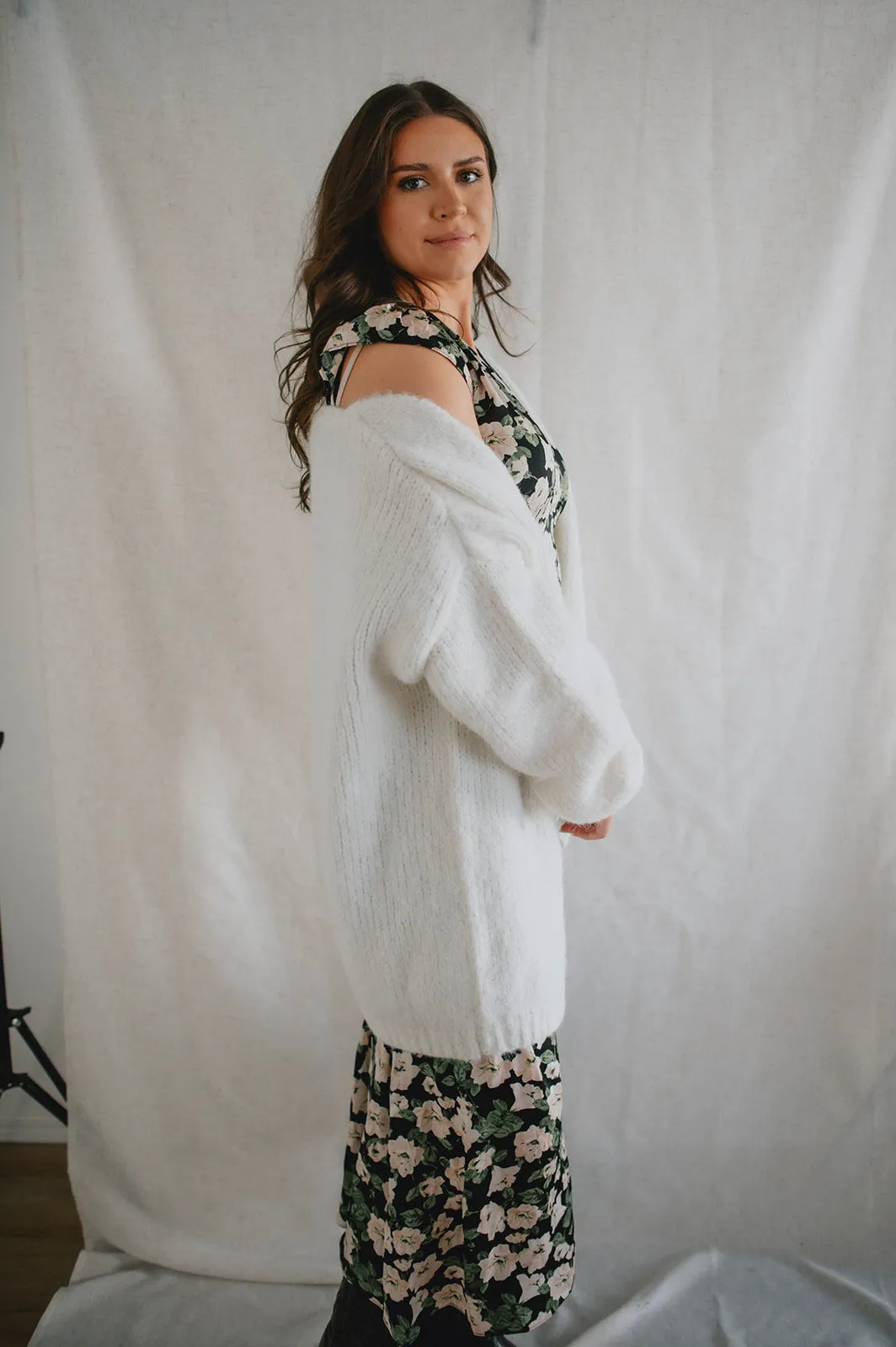 The Marlowe Cardigan - Snow - PLUS