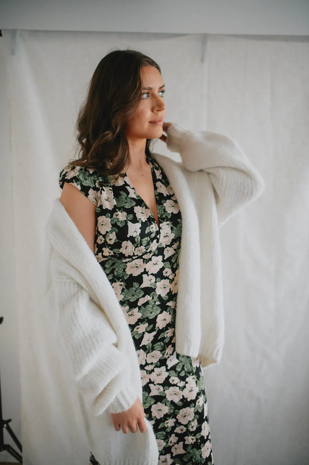 The Marlowe Cardigan - Snow - PLUS