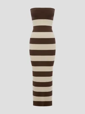 Theo Strapless Jersey Midi Dress
