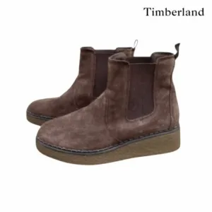 Timberland Bluebell Chelsea Wedge Brown Suede Leather Ankle Boot Shoe Women 10