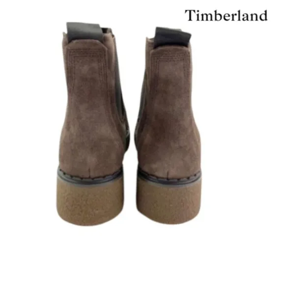 Timberland Bluebell Chelsea Wedge Brown Suede Leather Ankle Boot Shoe Women 10