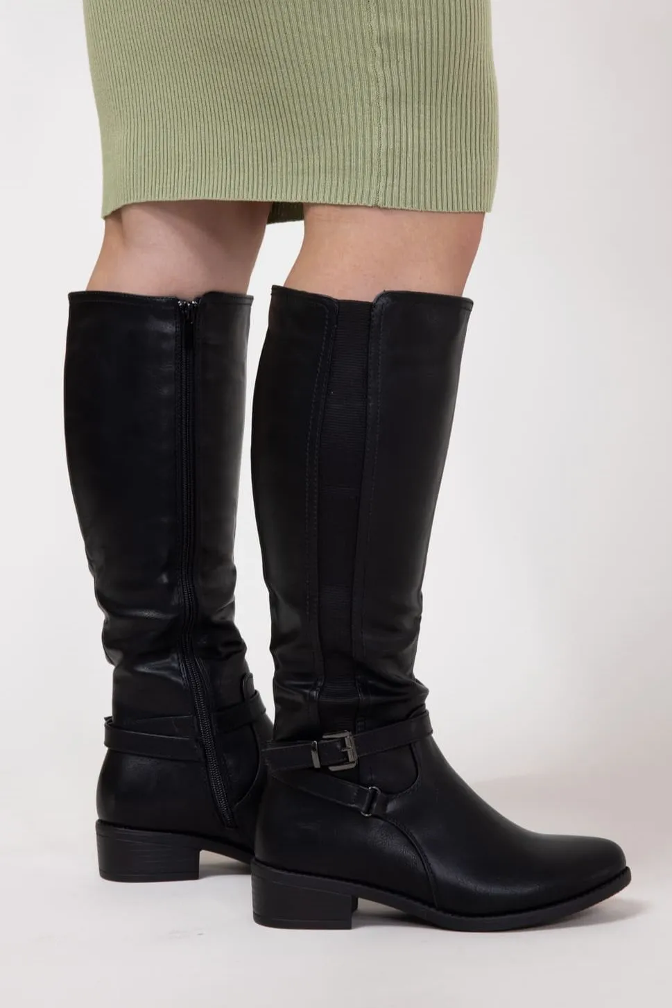 Top Moda Alana Tall Boots for Women in Black | ALANA-8 BLACK