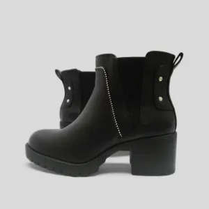 Torrid Chunky Lug Heel Chelsea Boot Sz 9WW Black Platform Studded Goth Moto