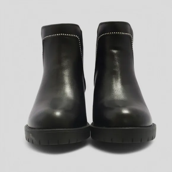 Torrid Chunky Lug Heel Chelsea Boot Sz 9WW Black Platform Studded Goth Moto