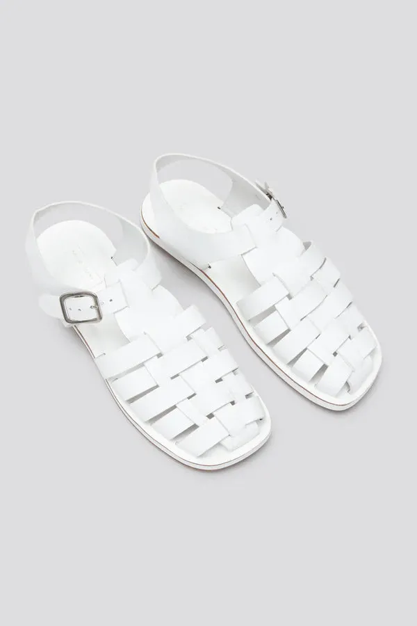 Tucker Sandal in White Vachetta Leather