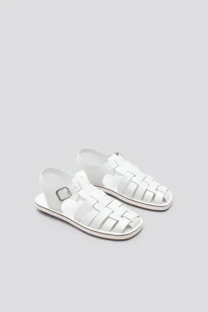 Tucker Sandal in White Vachetta Leather