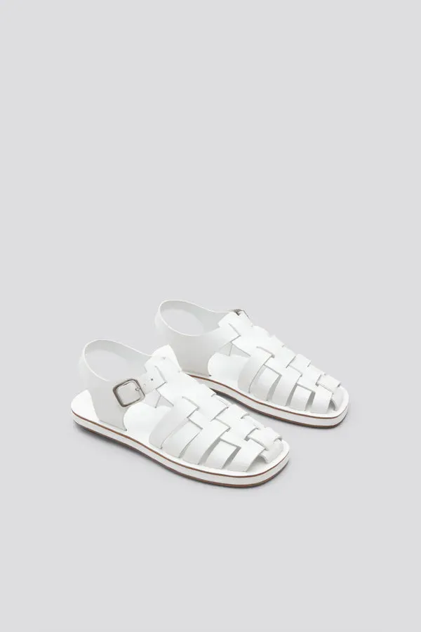 Tucker Sandal in White Vachetta Leather