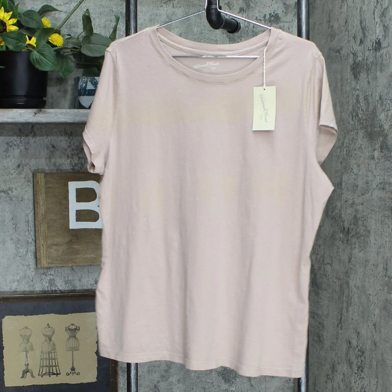Universal Thread Women's Short Sleeve T-Shirt L7EG3 Blush Pink XXL