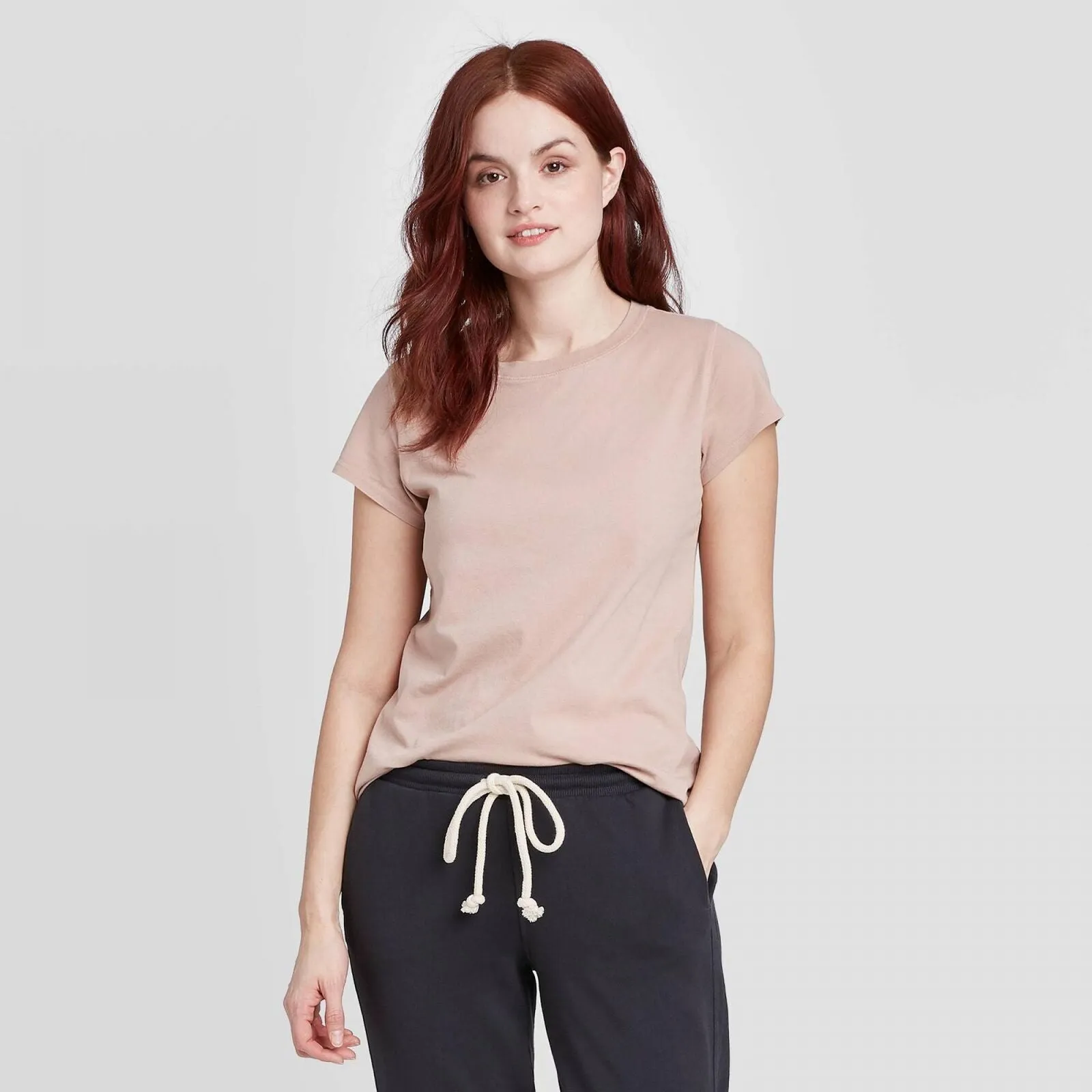 Universal Thread Women's Short Sleeve T-Shirt L7EG3 Blush Pink XXL