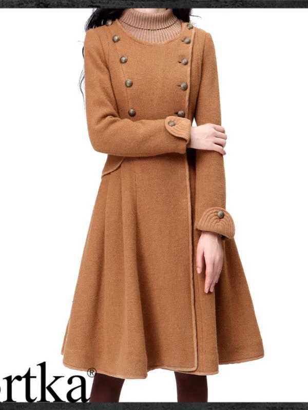 vintage military heroine brown coat