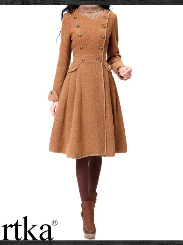 vintage military heroine brown coat