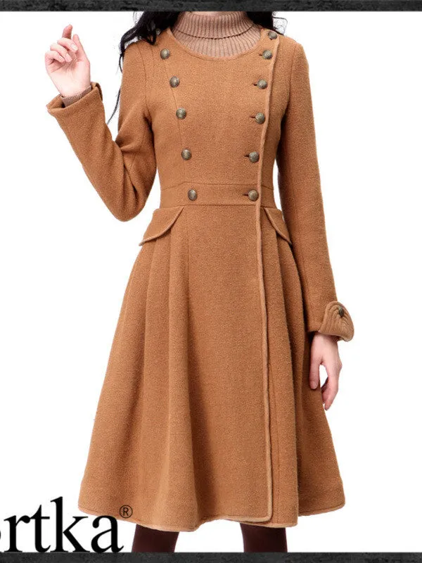 vintage military heroine brown coat