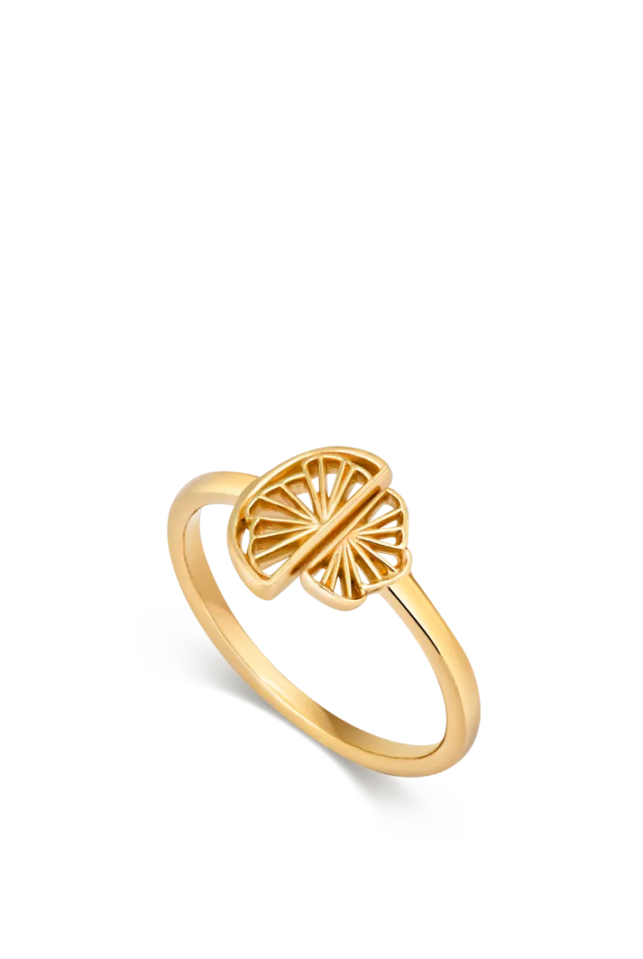 Wedge Fan Ring, Gold