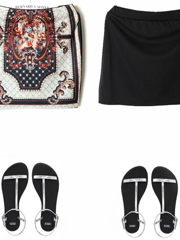 wild tribal prints stretch skirt