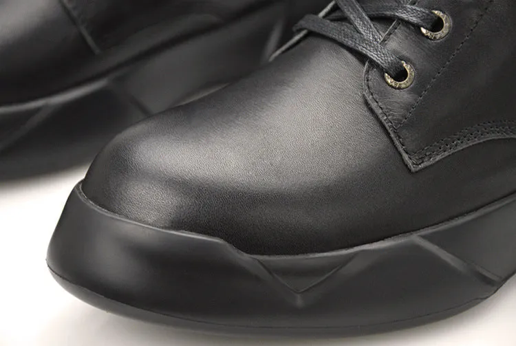Winter Lace Up Punk Style Zippers Motorcycle Biker Boots Men
