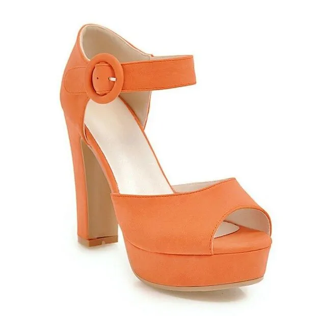 Women Pumps Peep Toe Square High Heel Casual Black Sexy Fashion Women Shoes Platform Women Pumps