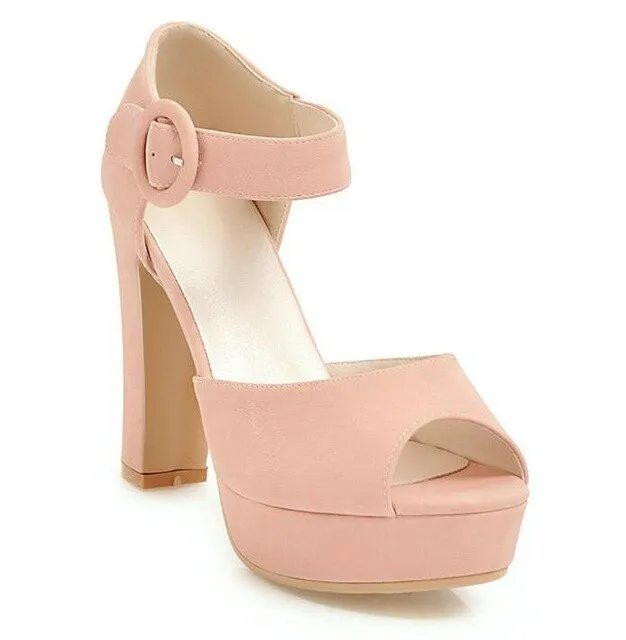 Women Pumps Peep Toe Square High Heel Casual Black Sexy Fashion Women Shoes Platform Women Pumps