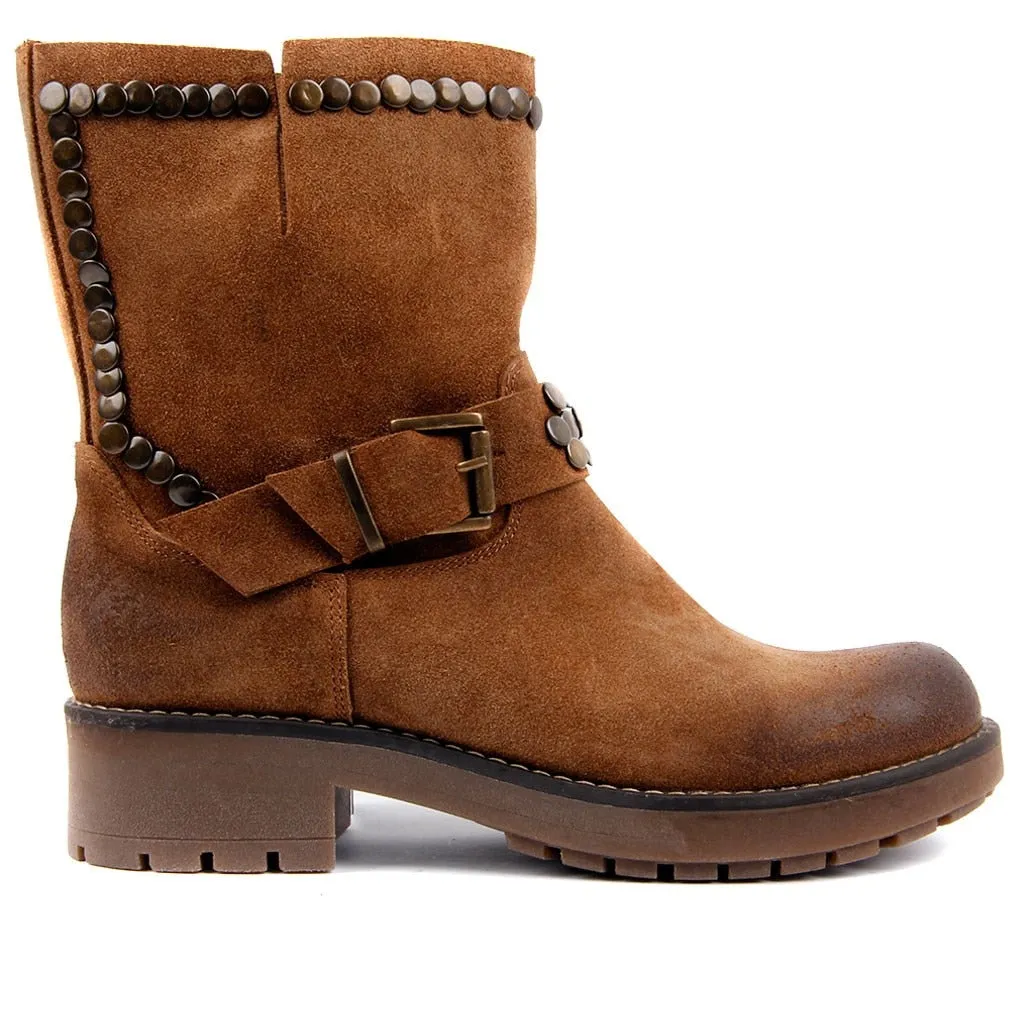 Women Suede Vintage Boots Genuine Leather Women Boots Wedge Autumn Winter 2019 Hot New Boots Shoes Woman Fashion Ladies Shoes Casual Female Ankle Boots Made in Turkey zapatos de mujer