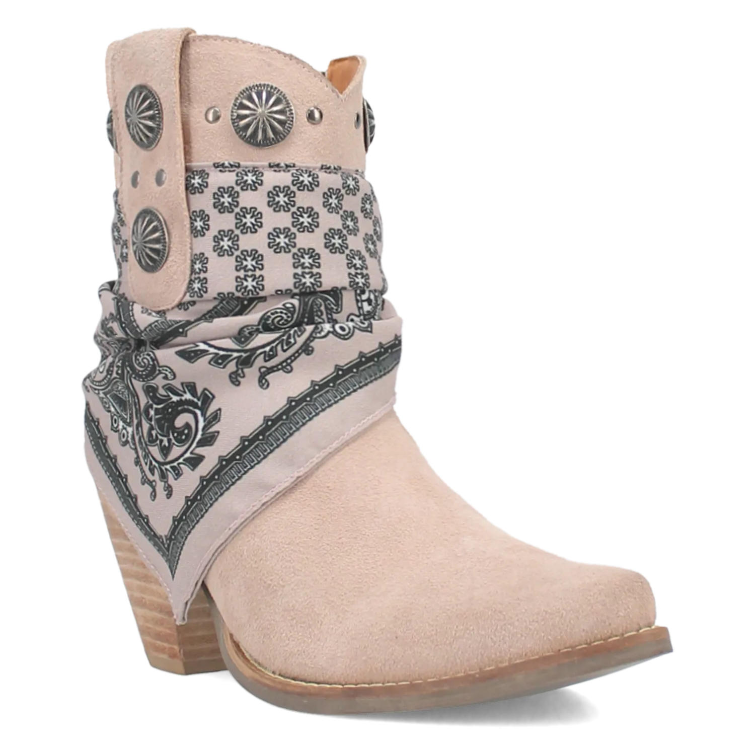 Women's Dingo Sand Bandida Zipper J-Toe Bootie with Bandana Accent